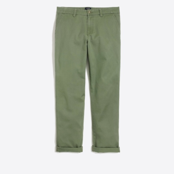 J. Crew Slim Boyfriend Chino Army Green Pants 4 - Picture 1 of 5